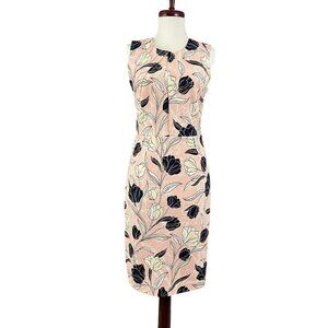Banana Republic Women's  Sleeveless Sheath Dress  Size 4 Pink Black White Floral